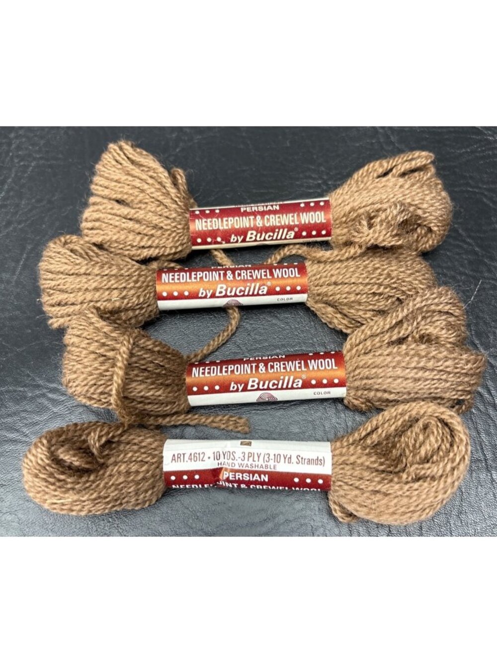 Needlepoint & Crewel Wool Bucilla Persian 10 Yards 3-Ply Brown